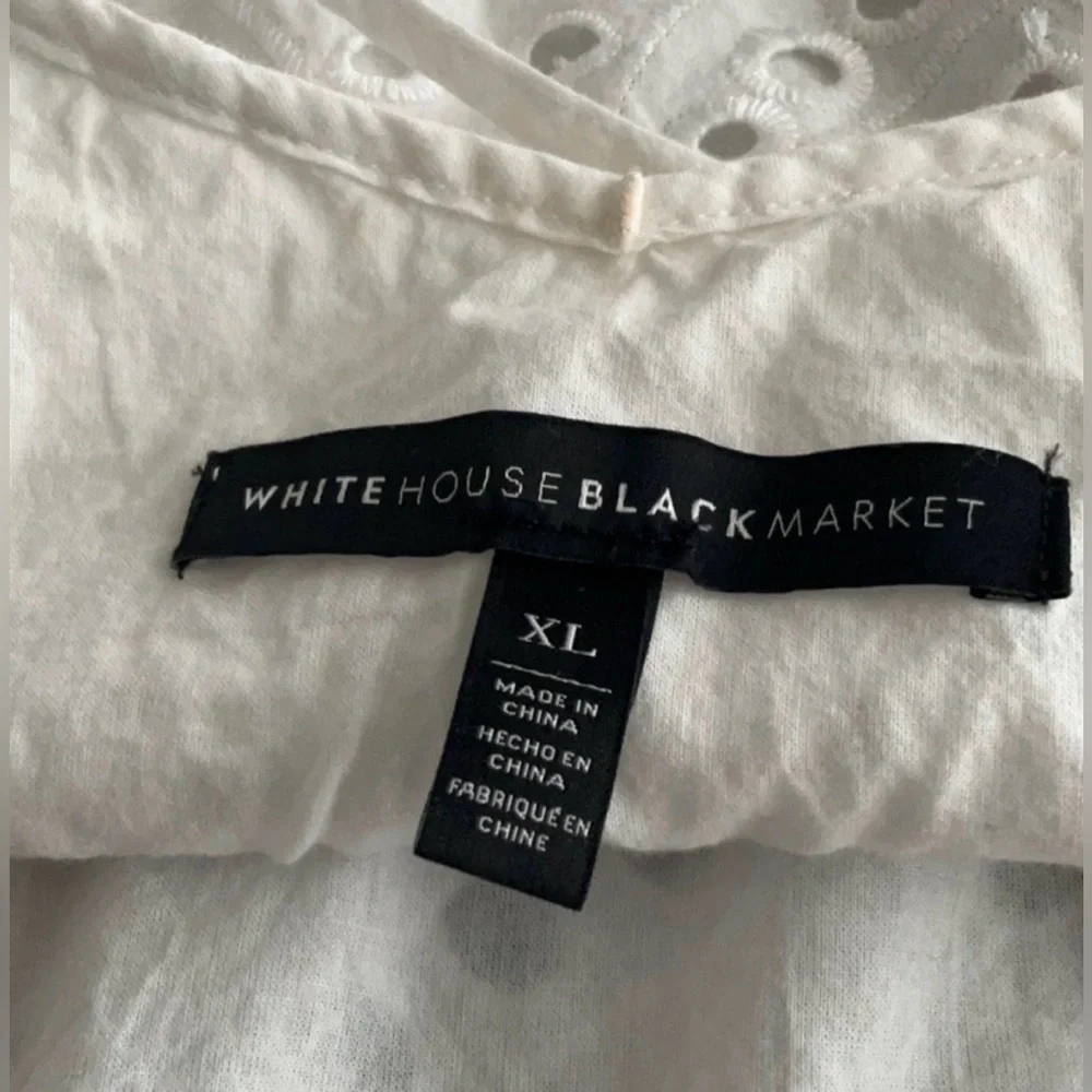 White House Black Market white ruffled eyelet peplum camisole -XL - Picture 4 of 5